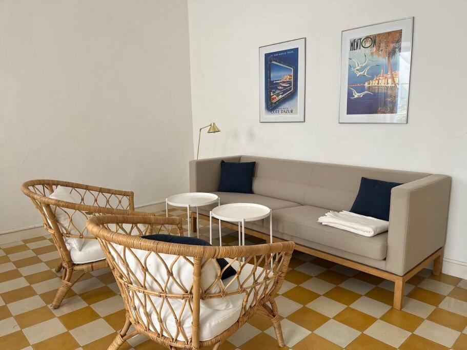 Beautiful Garden Apartment Steps From The Beach Menton Exterior foto